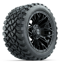 Load image into Gallery viewer, 14-Inch GTW Stellar Black Wheels with 23 Inch Nomad All-Terrain Tires Set of (4)