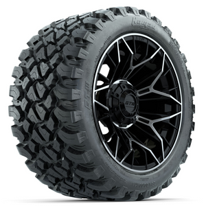 14-Inch GTW Stellar Machined & Black Wheels with 23 Inch Nomad All-Terrain Tires Set of (4)