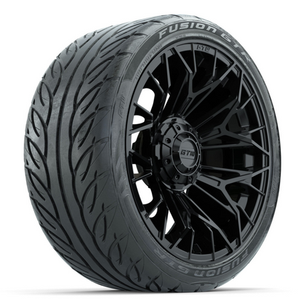 15-Inch GTW STELLAR Matte Black Wheels with 22" GTW Fusion Street Tires (Set of 4)