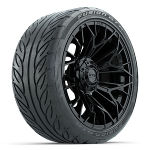 15-Inch GTW STELLAR Matte Black Wheels with 22" GTW Fusion Street Tires (Set of 4)
