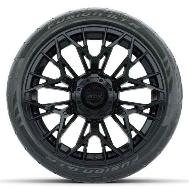 15-Inch GTW STELLAR Matte Black Wheels with 22" GTW Fusion Street Tires (Set of 4)