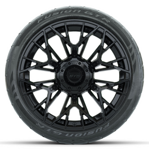15-Inch GTW STELLAR Matte Black Wheels with 22" GTW Fusion Street Tires (Set of 4)