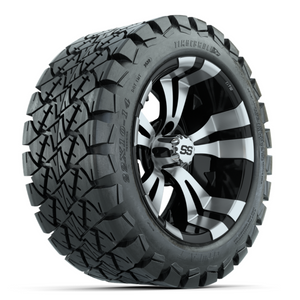 14-Inch GTW Vampire Black and Machined Wheels with 22” Timberwolf Mud Tires (Set of 4)