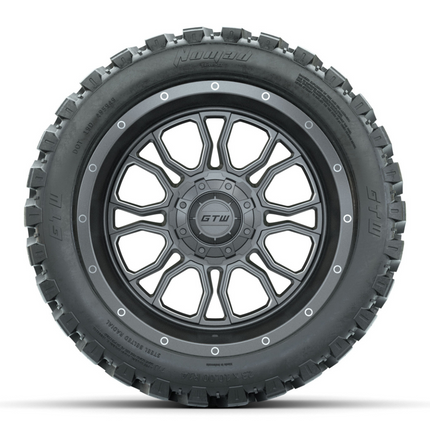 14-Inch GTW Volt Gunmetal Wheels with 23 Inch Nomad All-Terrain Tires Set of (4)