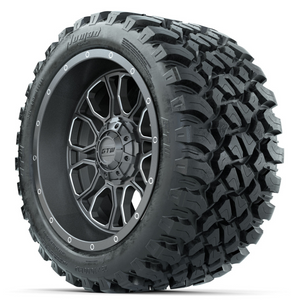 14-Inch GTW Volt Gunmetal Wheels with 23 Inch Nomad All-Terrain Tires Set of (4)