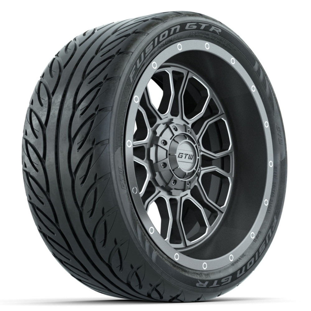 14-Inch GTW Volt Gunmetal Wheels with 205/40-R14 Inch Fusion Street Ti ...