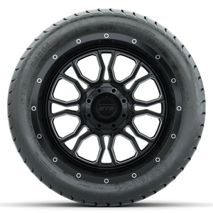 14-Inch GTW Volt Machined & Black Wheels with 225/30-14  Inch Mamba Street Tires Set of (4)