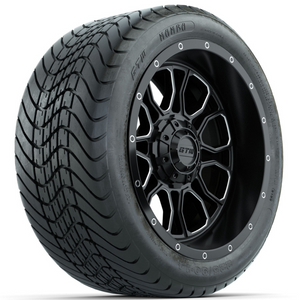 14-Inch GTW Volt Machined & Black Wheels with 225/30-14  Inch Mamba Street Tires Set of (4)