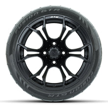 Load image into Gallery viewer, 14-inch GTW Matte Black Spyder Wheels with 205/40-R14 Fusion GTR Street Tires (Set of 4)