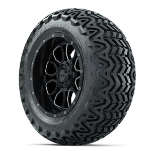 14-Inch GTW Volt Machined & Black Wheels with 23 Inch Predator All-Terrain Tires Set of (4)