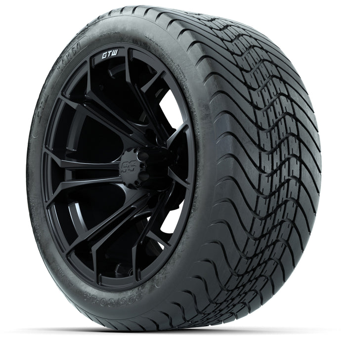 14-inch GTW Spyder Wheels / Matte & Black Finish with 225/30-14 Mamba Street Tires Set of (4)