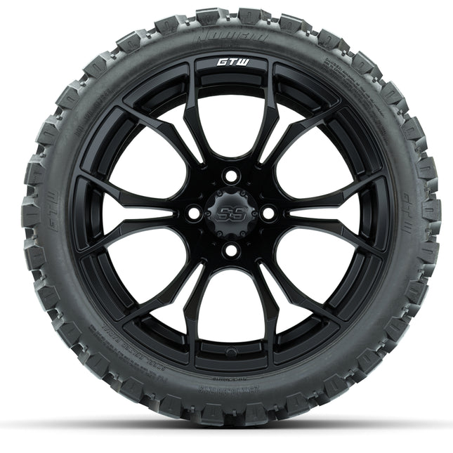 15-Inch GTW Spyder Matte Black Wheels with GTW Nomad Off Road Tires (Set of 4)