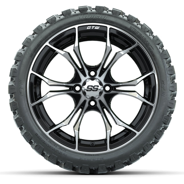 15-Inch GTW Spyder Machined and Black Wheels with GTW Nomad Off Road Tires (Set of 4)