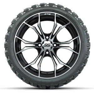 15-Inch GTW Spyder Machined and Black Wheels with GTW Nomad Off Road Tires (Set of 4)