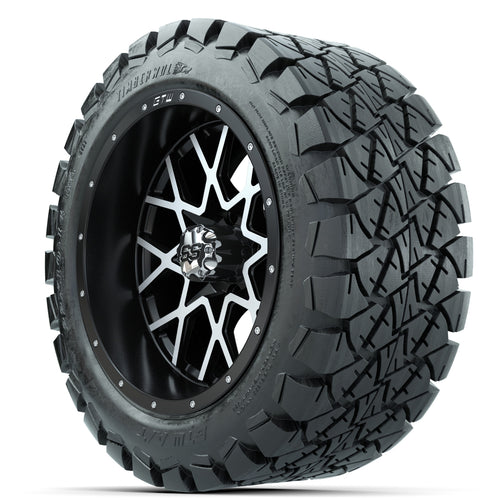 14-inch GTW Matte Black and Machined Vortex Wheels with 22