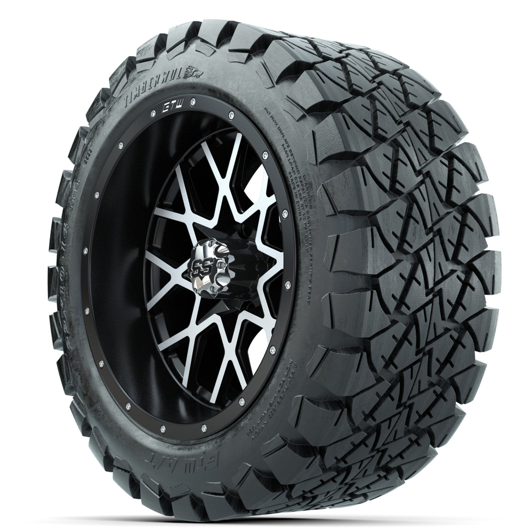 14-inch GTW Matte Black and Machined Vortex Wheels with 22