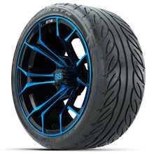 Load image into Gallery viewer, 15&quot; GTW Spyder Blue and Black Wheels with 22&quot; GTW Fusion GTR Street Tires (Set of 4)