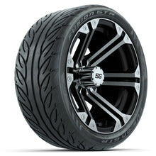Load image into Gallery viewer, 14-inch GTW Machined &amp; Black Specter Wheels with 205/40-R14 Fusion GTR Street Tires (Set of 4)