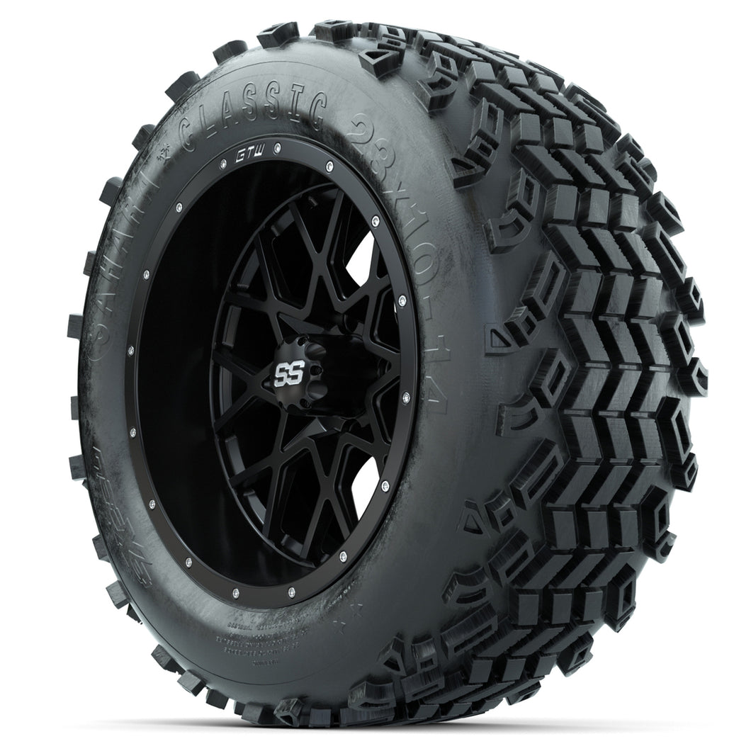 Set of (4) 14 in GTW Vortex Wheels with 23x10-14 Sahara Classic All-Terrain Tires