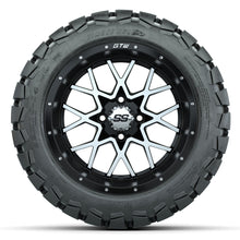 Load image into Gallery viewer, 14-inch GTW Matte Black and Machined Vortex Wheels with 22&quot; GTW Timberwolf All-Terrain Tires (Set of 4)