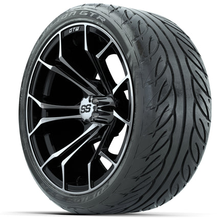 15-Inch GTW Spyder Machined and Black Wheels with GTW Fusion GTR Street Tires (Set of 4)