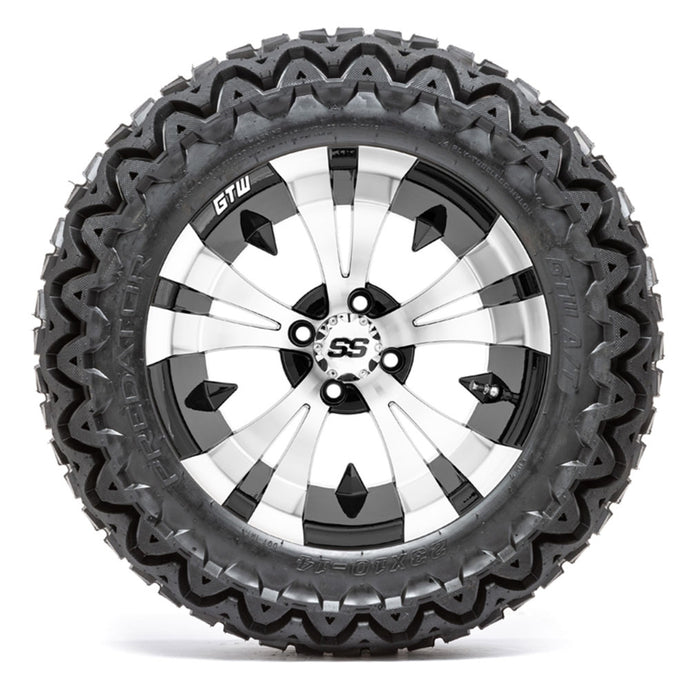 14-inch GTW Vampire Black and Machined Wheels with 23” Predator All-Terrain Tires (Set of 4)