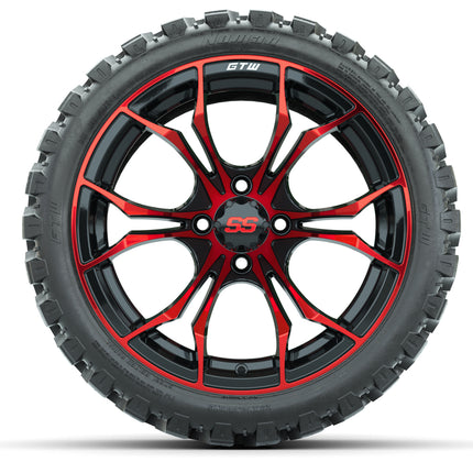 15-Inch GTW Spyder Red and Black Wheels with GTW Nomad Off Road Tires (Set of 4)