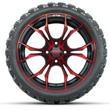 Load image into Gallery viewer, 15-Inch GTW Spyder Red and Black Wheels with GTW Nomad Off Road Tires (Set of 4)