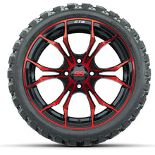 Load image into Gallery viewer, 15&quot; GTW Spyder Red and Black Wheels with GTW Nomad Off Road Tires (Set of 4)