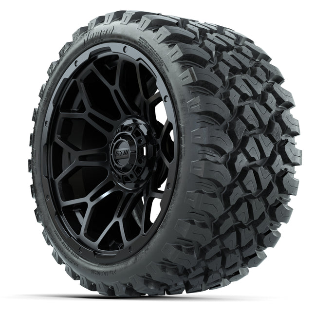 15-Inch GTW Bravo Matte Black Wheels with 23" GTW Nomad All-Terrain Tires (Set of 4)