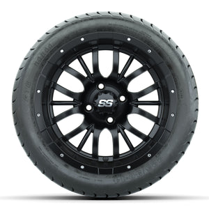 14-inch GTW Diesel Wheels / Matte Black Finish with 225/30-14 Mamba Street Tires Set of (4)