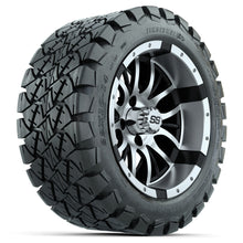 Load image into Gallery viewer, 14-inch GTW Machined and Black Diesel Wheels with 22x10-14 GTW Timberwolf All-Terrain Tires (Set of 4)