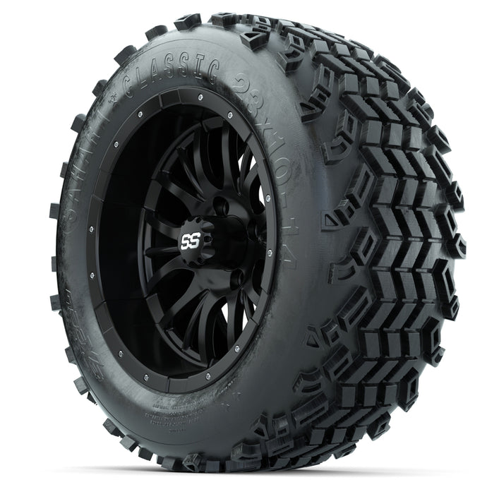 14-inch GTW Matte Black Diesel Wheels with 23x10-14 Sahara Classic All-Terrain Tires (Set of 4)
