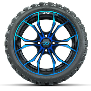 15" GTW Spyder Blue and Black Wheels with GTW Nomad Off Road Tires (Set of 4)