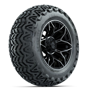14-Inch GTW Stellar Machined & Black Wheels with 23 Inch Predator All-Terrain Tires Set of (4)
