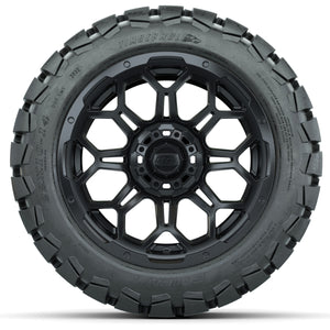 14-inch GTW Matte Black Bravo Wheels with 22x10-14 GTW Timberwolf All-Terrain Tires (Set of 4)