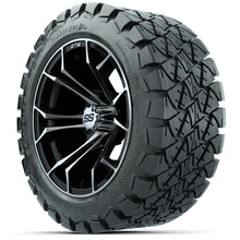 Load image into Gallery viewer, 14-Inch GTW Spyder Machined and Black Wheels with 22x10-14 GTW Timberwolf All-Terrain Tires (Set of 4)