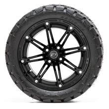 Load image into Gallery viewer, 14-inch GTW Element Matte Black Wheels with 22in Timberwolf All-Terrain Tires (Set of 4)