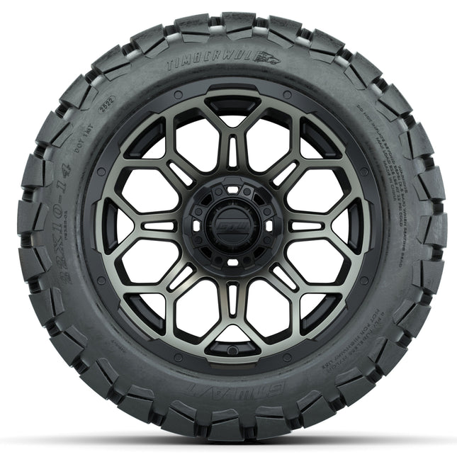 14-inch GTW Bronze and Black Bravo Wheels with 22x10-14 GTW Timberwolf All-Terrain Tires (Set of 4)