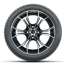Load image into Gallery viewer, 14-inch GTW Spyder Wheels / Machined &amp; Black Finish with 205/30-14 Fusion Street Tires Set of (4)
