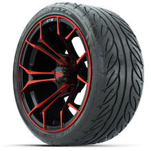 Load image into Gallery viewer, 15&quot; GTW Spyder Red and Black Wheels with GTW Fusion GTR Street Tires (Set of 4)