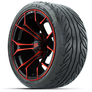 15" GTW Spyder Red and Black Wheels with GTW Fusion GTR Street Tires (Set of 4)
