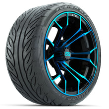 Load image into Gallery viewer, 15&quot; GTW Spyder Blue and Black Wheels with 22&quot; GTW Fusion GTR Street Tires (Set of 4)