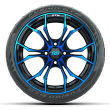 Load image into Gallery viewer, 15&quot; GTW Spyder Blue and Black Wheels with 22&quot; GTW Fusion GTR Street Tires (Set of 4)