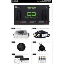Load image into Gallery viewer, Club Car Precedent (2009-Up)/Onward/Tempo - 48V (51V) 160AH Eco LifePo4 Lithium Battery Bundle with Charger (Installation Kit Included)