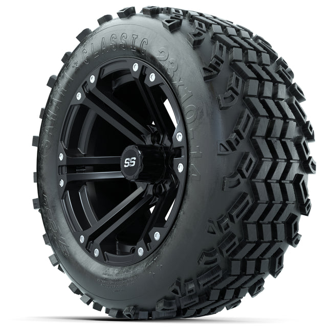14-inch GTW Matte Black Specter Wheels with 23" Sahara Classic All-Terrain Tires (Set of 4)