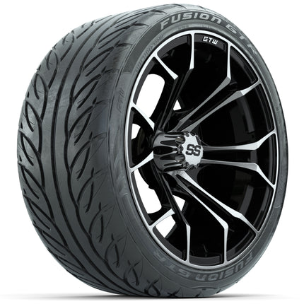 15-Inch GTW Spyder Machined and Black Wheels with GTW Fusion GTR Street Tires (Set of 4)