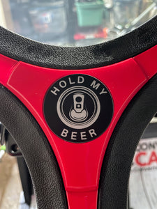 Golf Cart Steering Wheel Cap - Hold My Beer