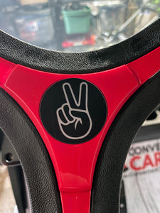 Golf Cart Steering Wheel Cap - Peace Fingers