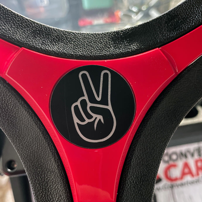 Golf Cart Steering Wheel Cap - Peace Fingers